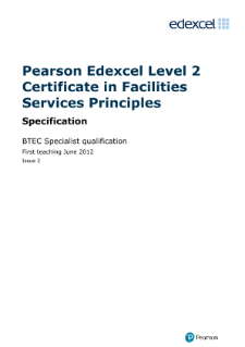 BTEC Level 2 Certificate in Facilities Services Principles specification